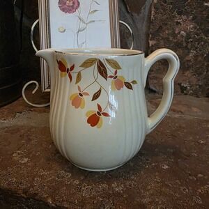 Vintage Halls Superior Autumn Leaf Pitcher Mary Dunbar Jewel Tea Ceramic Jug 6.5